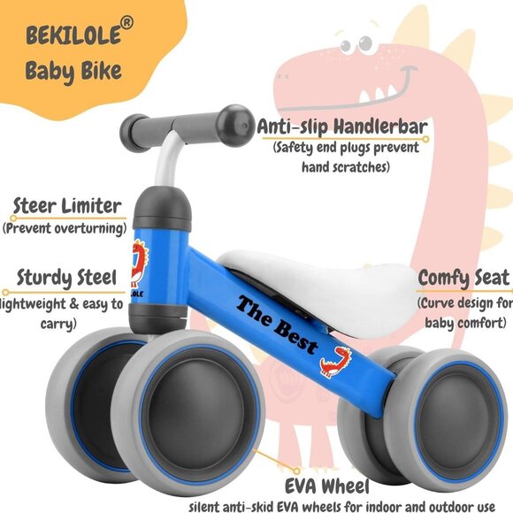 Balance Bike for 1 Year Old Gifts Pre-School First Bike and 1st BirthdayGift1Set - Picture 3 of 8